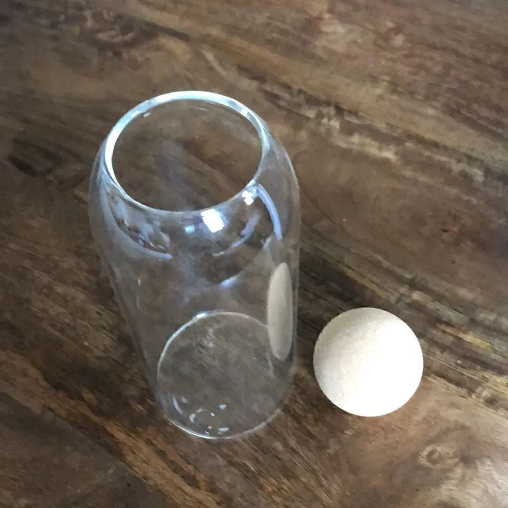 Cork Ball Top Glass Canister